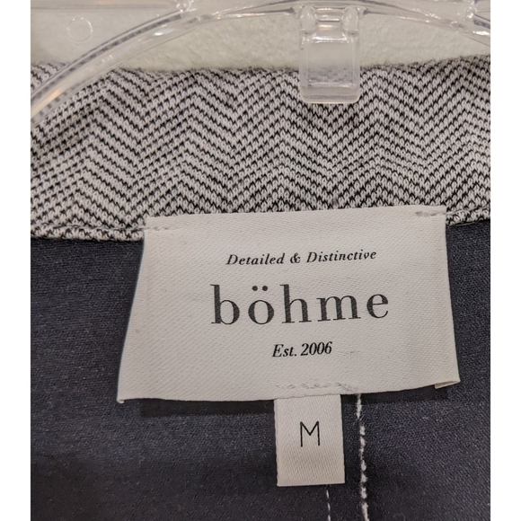 Bohme Herringbone Raw Edge Hem Blazer Jacket Size Medium - Picture 4 of 6